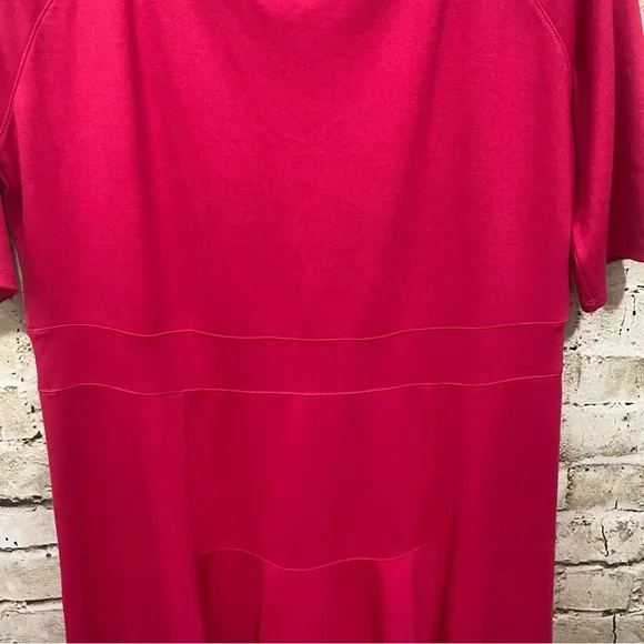 Lands End Pink Elbow Sleeve Square Neck A Line Soft Dress - Picture 3 of 6